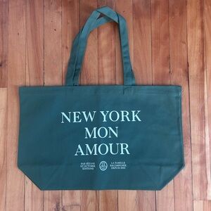 Sézane Green New York Mon Amour Tote